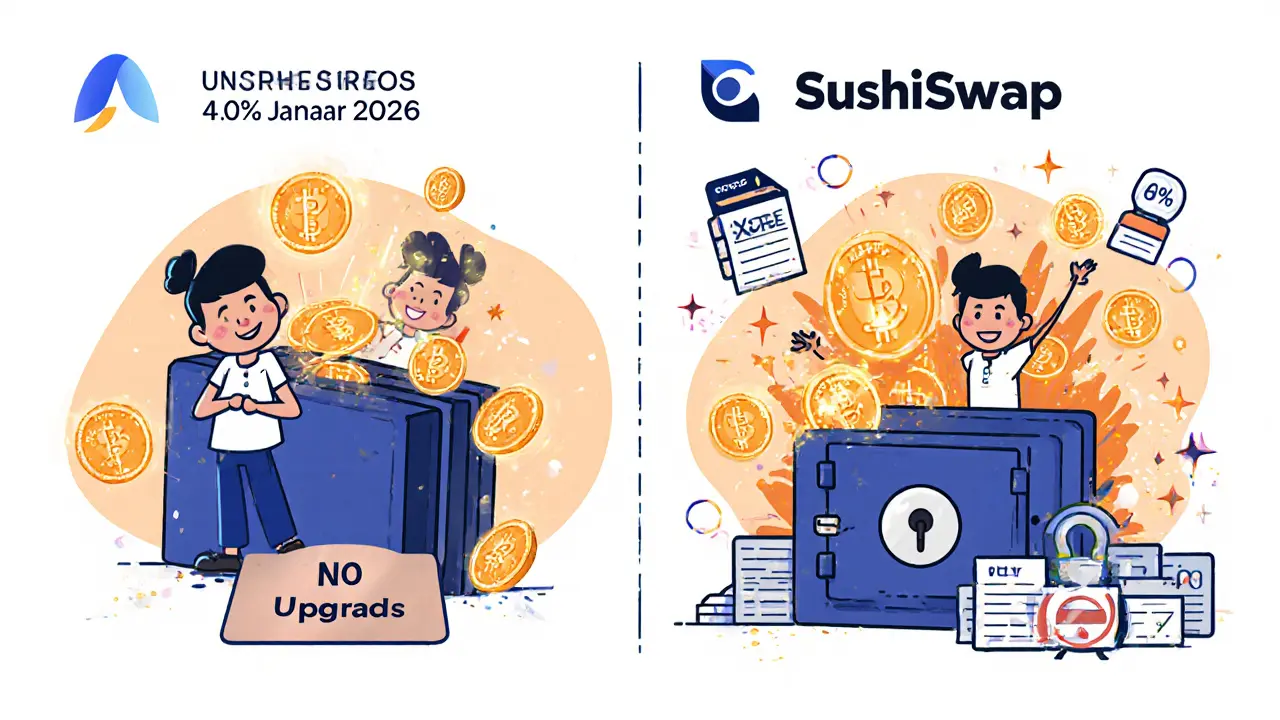 Character receiving $HEROES tokens in two phases, with NFT upgrades and voting symbols in cartoon illustration.