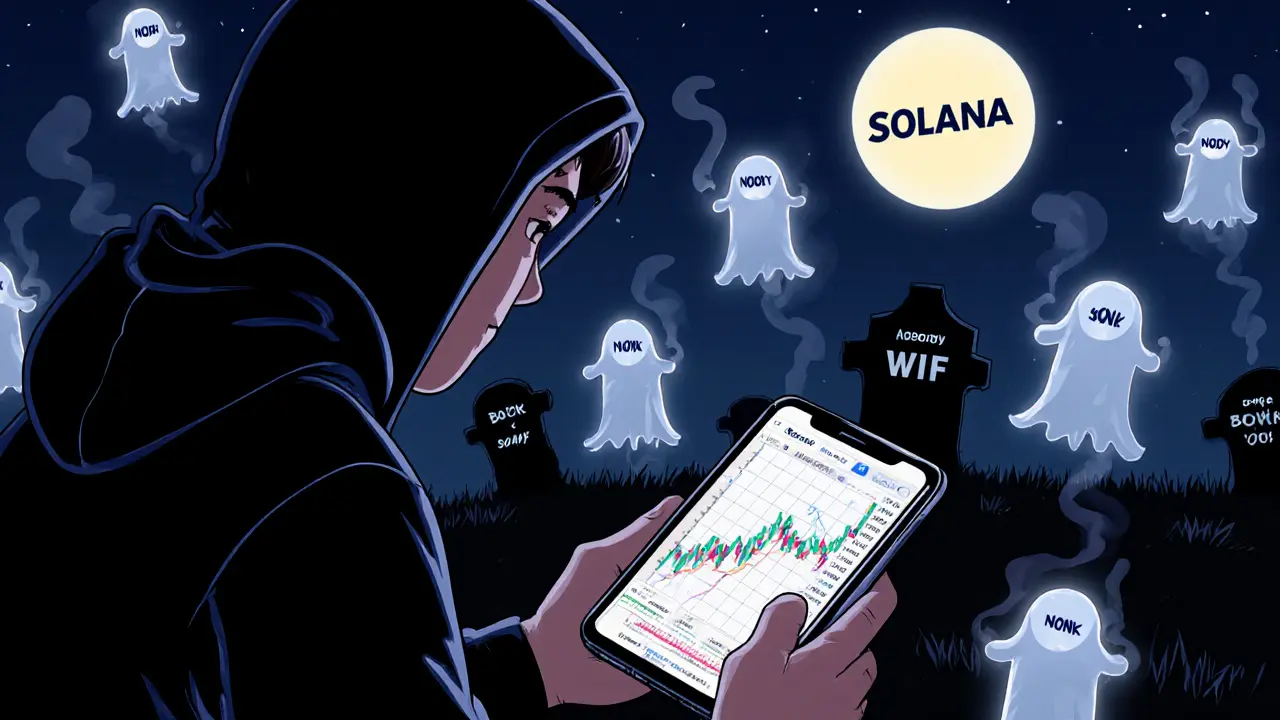 Trader stares at fading NOBODY chart as ghost tokens disappear