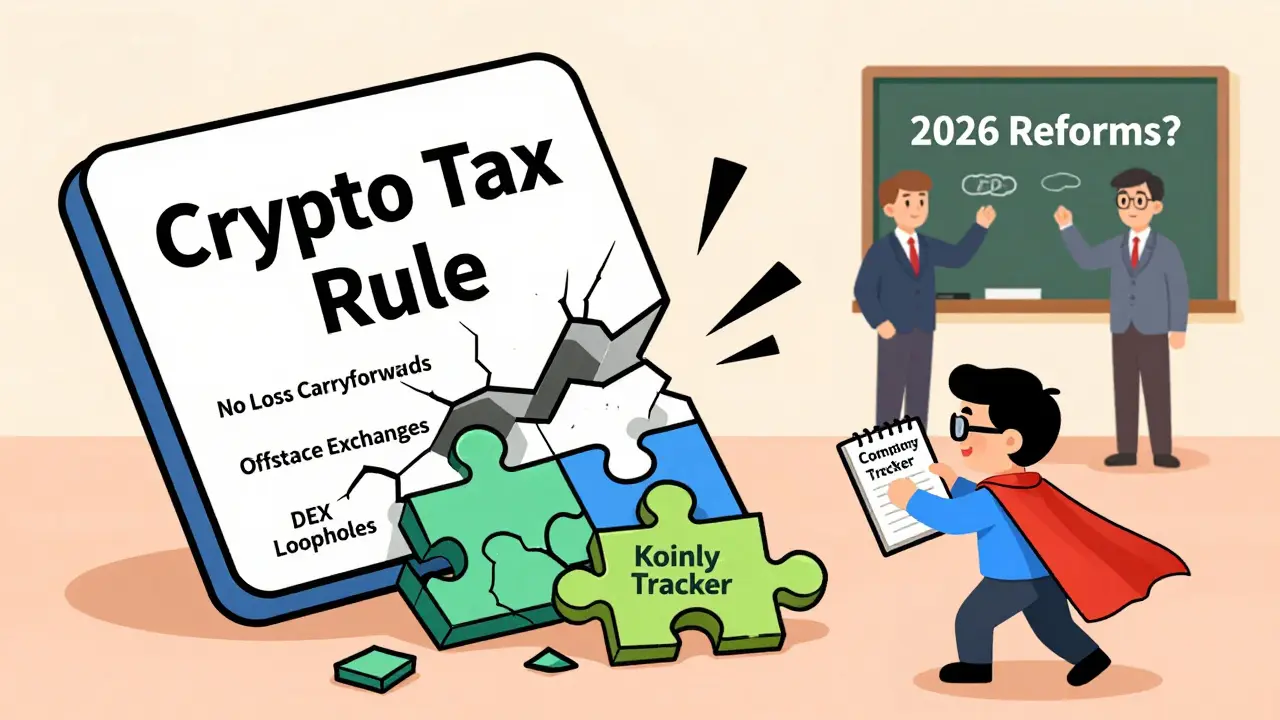 A crumbling crypto tax system is patched together by a compliance hero while officials debate reforms.