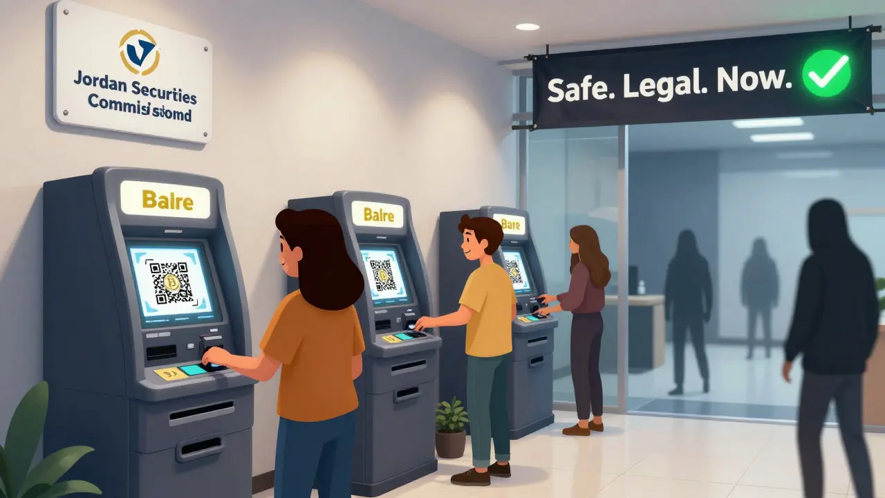 A licensed Jordanian crypto exchange with happy customers, while underground traders fade into the background.