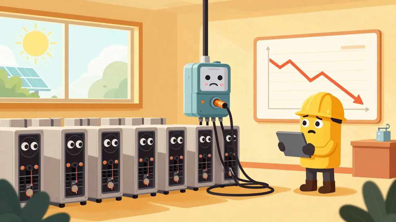 Cartoon of stressed miners and high energy costs