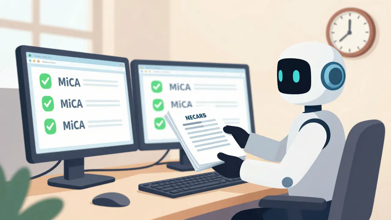Compliance officer using automated tools to meet regulatory standards.