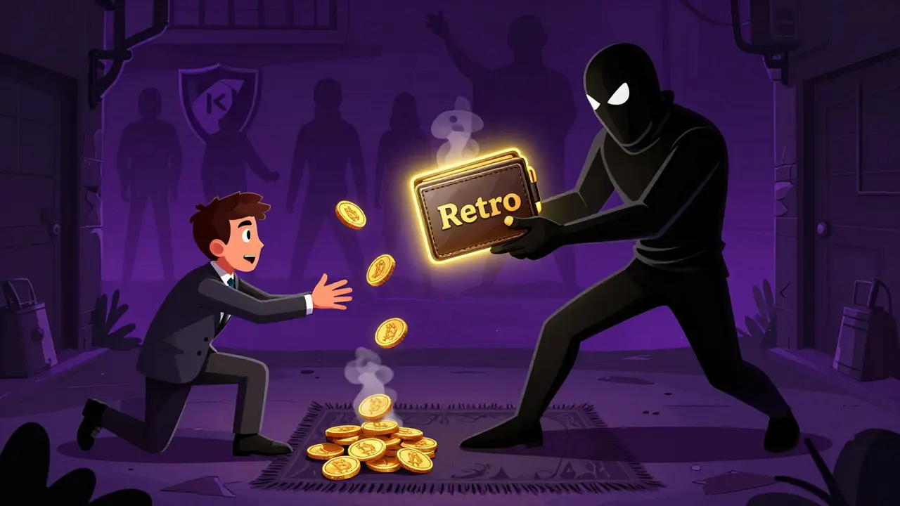 Scammer pulling rug on investor with Retro crypto wallet