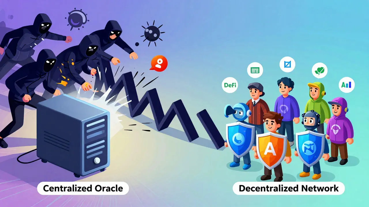 Hackers attacking centralized oracle vs decentralized nodes