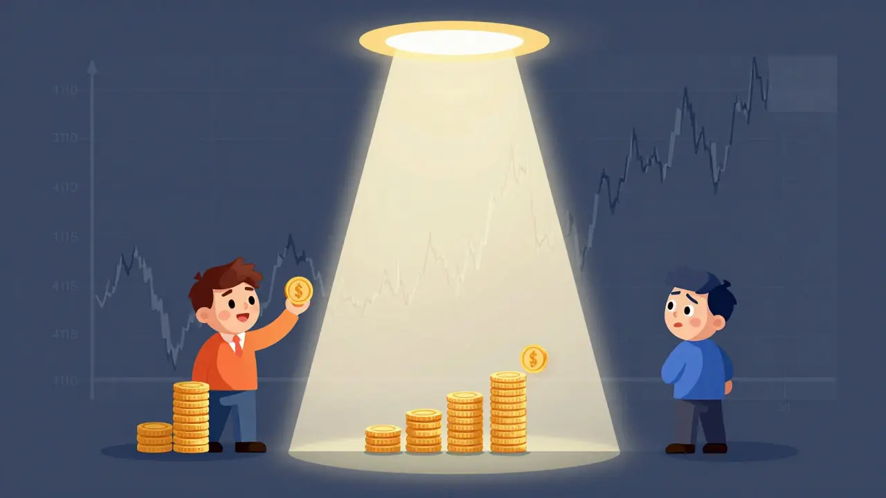 Illustration showing concentrated liquidity focusing capital on a price range