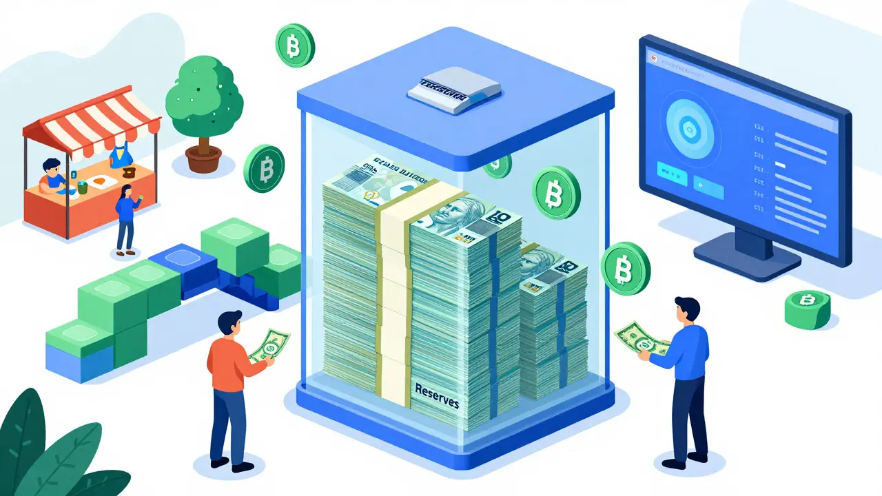 Vault holding reserves backing floating BRZ tokens
