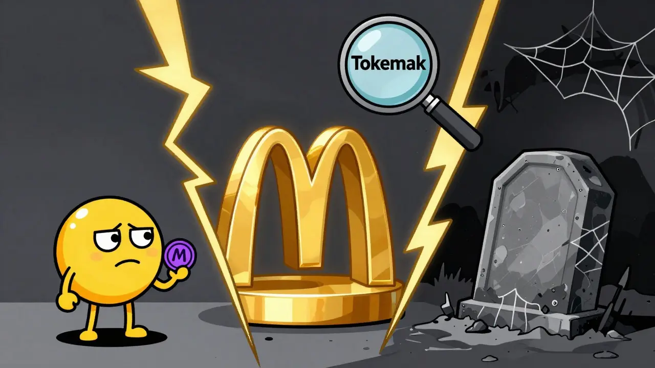 Cartoon illustrating confusion between McToken, Tokemak, and Polygon versions