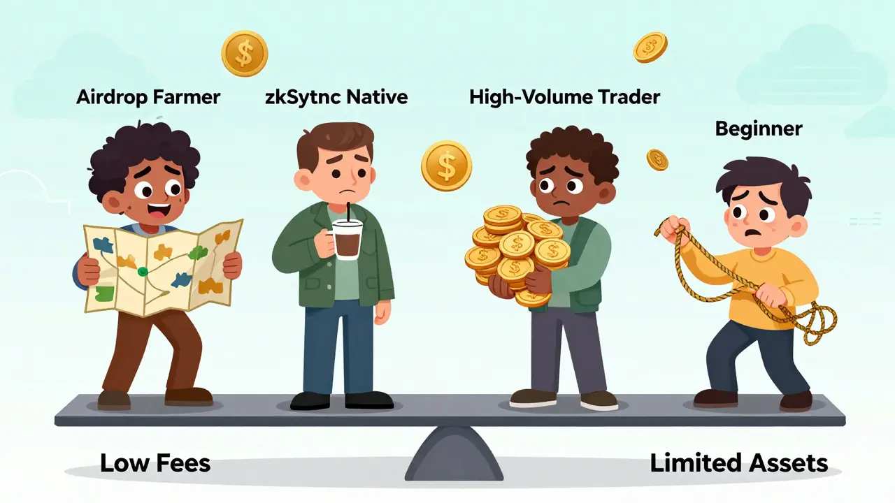 Different user types evaluating the pros and cons of a decentralized exchange