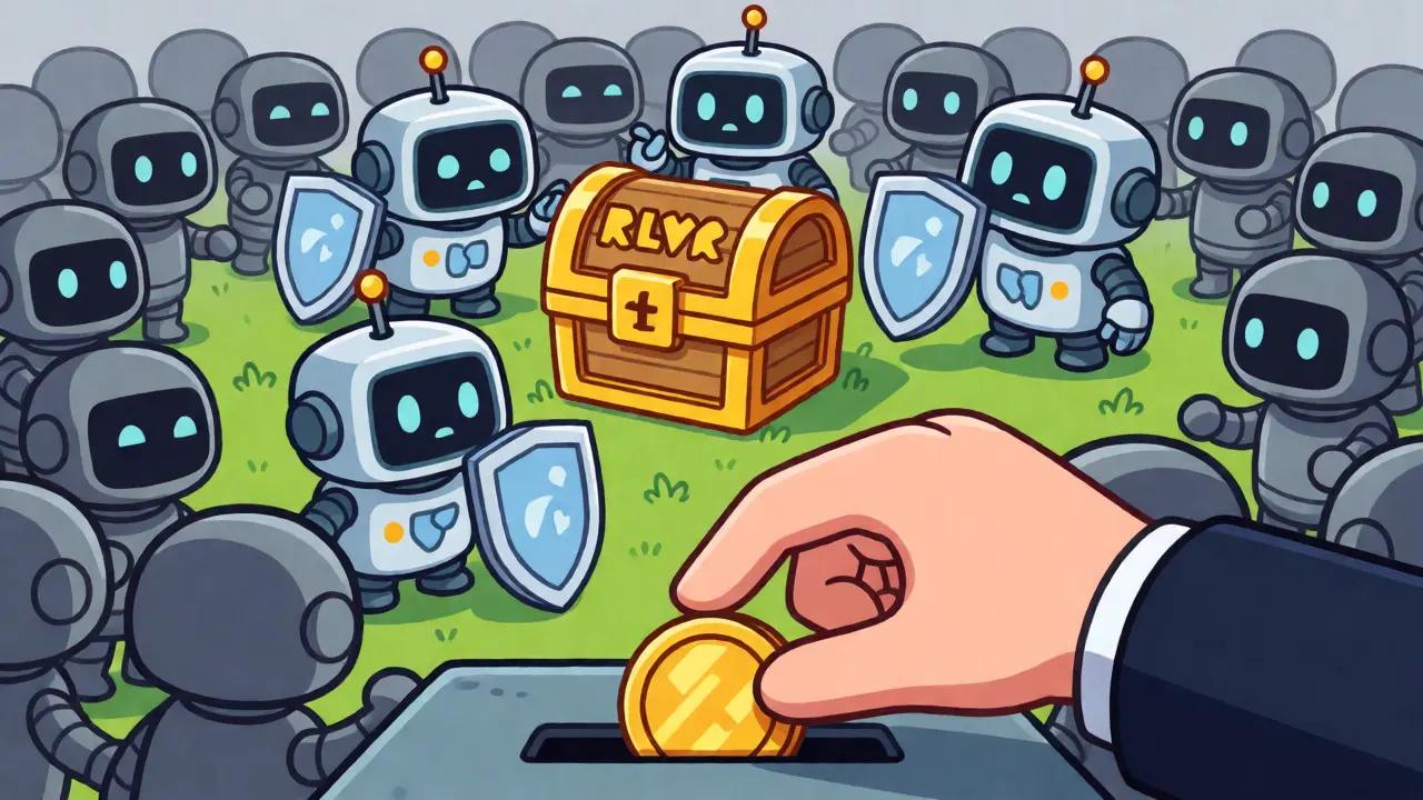 Robots defending a treasure chest from bot swarm, symbolizing genuine engagement.
