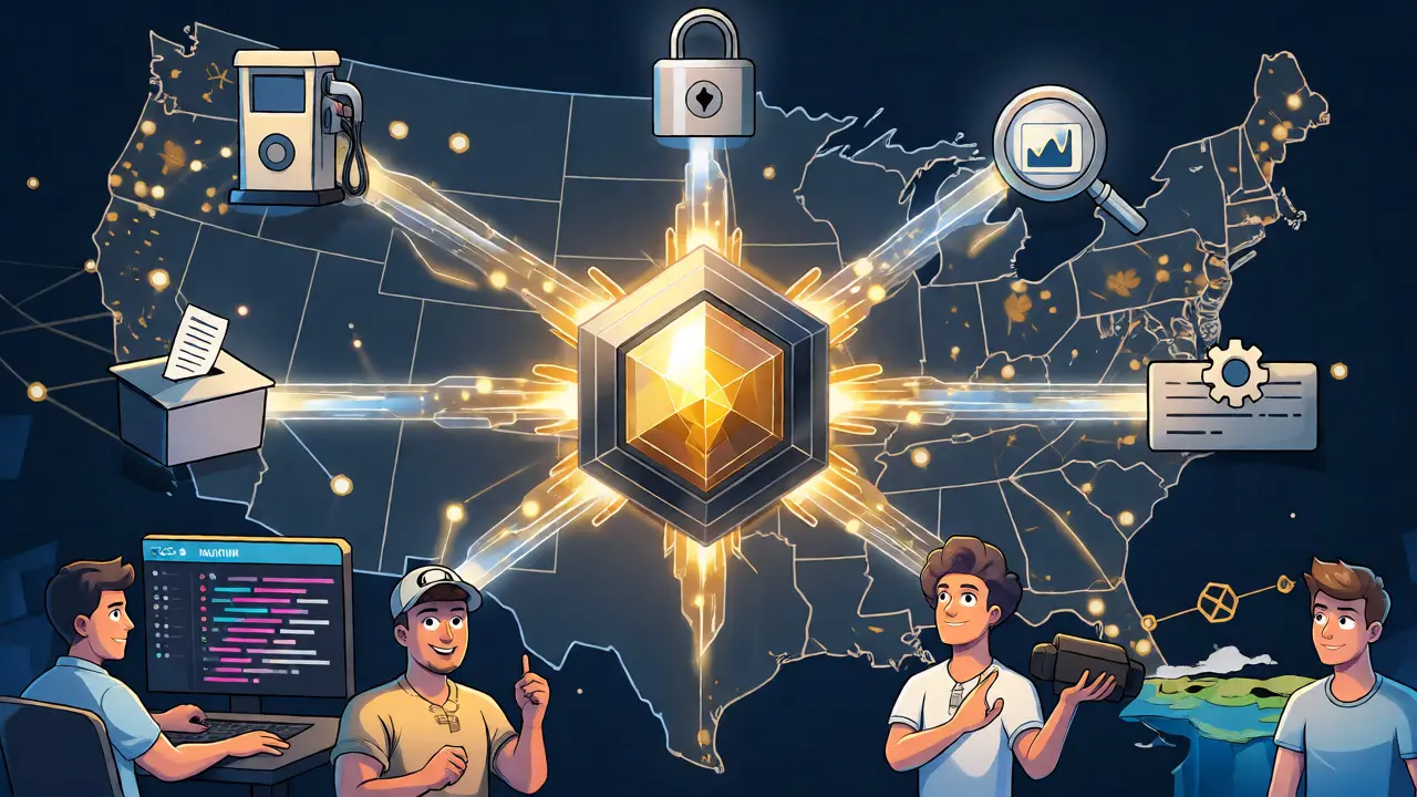 SUPRA token hub connecting utilities like staking, data, and cross-chain messaging.