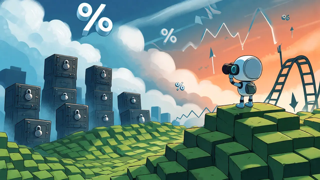 Whimsical visualization of token supply locks and market price fluctuations