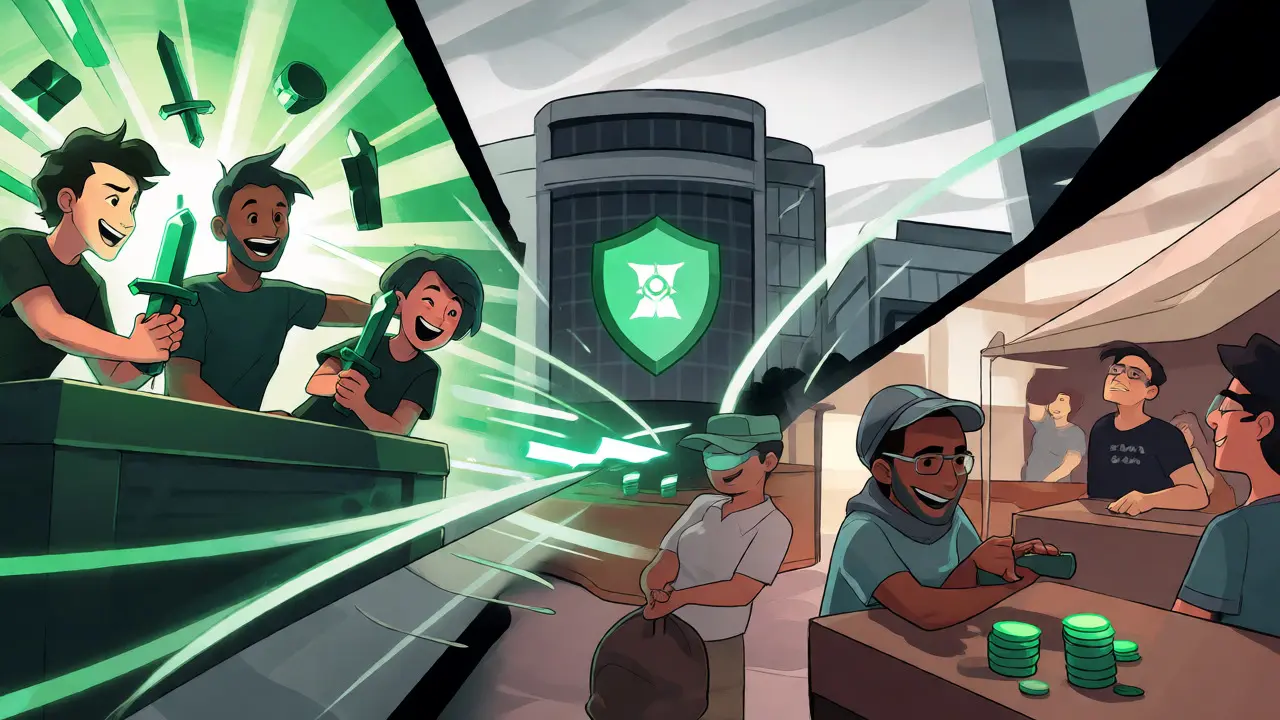 Gamers and businesses enjoying fast sidechain transactions