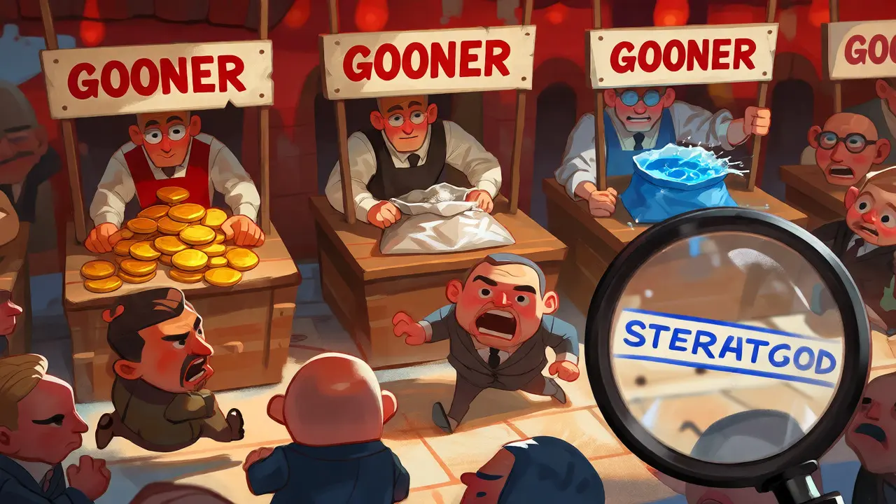 Investors rushing into a chaotic market where identical Gooner labels hide different product qualities.